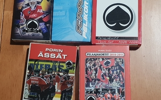 Porin Ässät Team Setit ja pelikortit + FC PoPa pelikortit