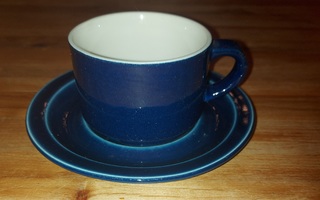Arabia Kievari teekuppi & tassi, sininen