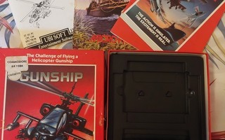 C64 - MICROPROSE GUNSHIP "melkein CIB" lähtöhinta 0€