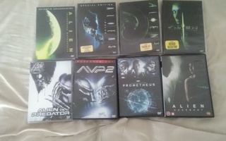 Alien dvd setti kaikki 8 eri elokuvaa kaikissa suomitekstit