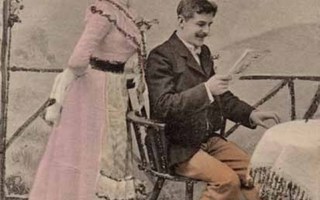 RAKKAUS / Viktoriaanisen ajan nuori mies ja nainen. 1900-l.