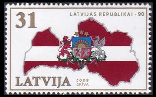 Latvia 747 ** Tasavalta 90v (2008)