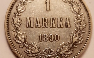 1 markka hopeaa 1890 2 kpl
