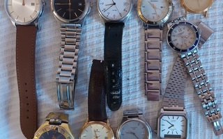 10kpl kelloja. Mm. Tissot, Certina, Raymond Weil