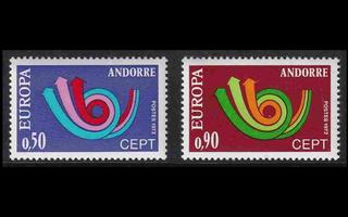 Andorra Fr 247-8 ** Europa (1973)