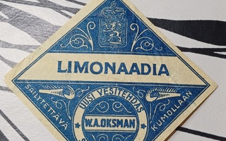W. A. Oksman Savonlinna  limonaadia etiketti.