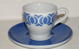 sininen Arabia OT2 malli retro kahvikuppi + tassi,, useampia
