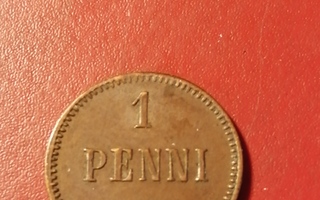 *Suomi *  1 penniä  *1911  *   Copper/Kupari *1+/EF