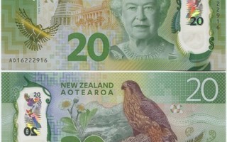 Uusi-Seelanti New Zealand 20 Dollars 2016 UNC UUSI Polymer