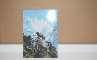 postikortti koira vuorilla
