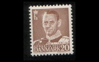 Tanska 305 ** Frederik IX 20 öre ruskea (1948)