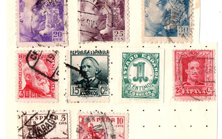 Vanhoja espanjalaisia postimerkkejä