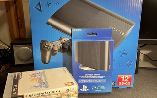 PS3 Slim, Vertical stand + 6 peliä