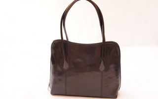 Black Genuine leather with double handle