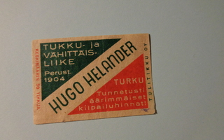 TT-etiketti Hugo Helander, Turku