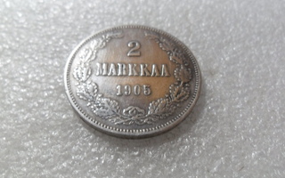 2  mk  1905  Hopeaa  siistikuntoinen   Europa pillerissä