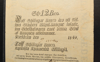 Ruotsi 1849 12 Skilling Banco