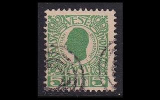 Tanskan Länsi-Intia 29 o Christian IX 5 bit (1905)
