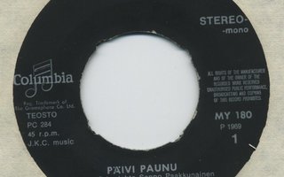 PÄIVI PAUNU: Oi Rakkahin / Eilen, Kun Tiennyt En - 7” 1969