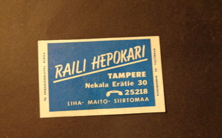 TT-etiketti Raili Hepokari, Tampere, liha- maito- siirtomaa