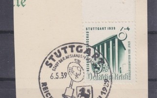 Saksa  reich 1939 puutarhanäyttely 6 pf leikkeellä