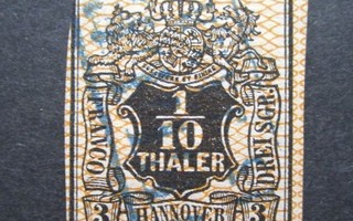 Vanha Saksa Hannover 1/10 Thaler.3 SGR. 1856. Leimattu.