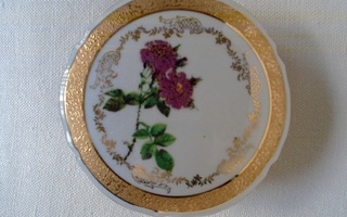 Posliini KORURASIA LIMOGES kultaus ruusu käsinmaalattu Ø11cm