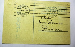 1940 PR SOTAS (sairaala) kortilla 23.12.40