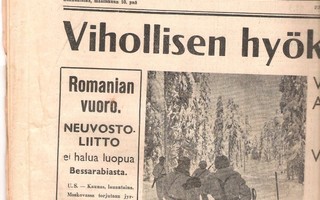 Uusi Suomi, 2 lehteä, 10 ja 11 maaliskuu 1940.