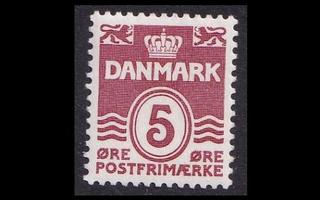 Tanska 244y ** Aaltoviiva 5 öre (1938)