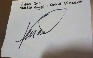 MORBID ANGEL DAVID VINCENT NIMIKIRJOITUS