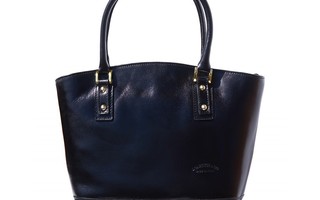 Black Hard calf leather "Tote" handbag