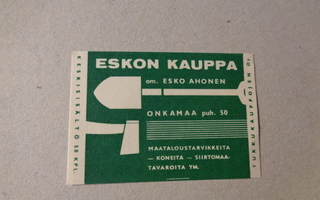 TT-etiketti Eskon Kauppa, Onkamaa