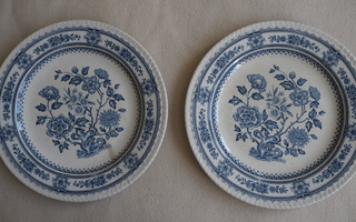 2 kpl DORSET Wood & Sons sinivalkoiset lautaset