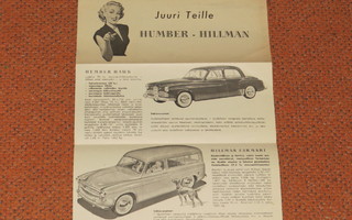 1955 Hillman / Humber esite - suomalainen - KUIN UUSI