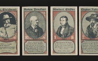 Itävalta Notgeld 50, 80 Heller, 1, 2 Kronen, Linz, 1. painos