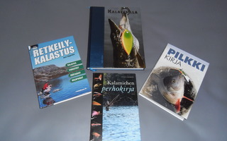 Kalastus - 4 kpl kalastusaiheisia kirjoja