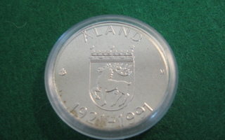 100 mk hopea juhlaraha Ahvenanmaa - 1991
