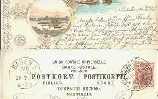 Helsinki 1899 sommitelma-kortti Itävaltaan
