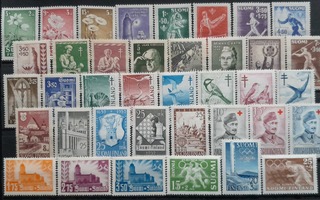 SUOMI 1940/1950-luku postimerkkejä ** 38 kpl