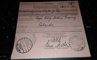 Singer osoitus Sortavala - Käkisalmi 1928 PK1000/8