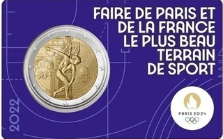 ** RANSKA 2€ 2022 Pariisin olympialaiset BU coin card **