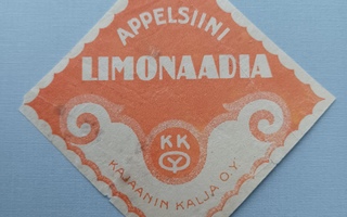 Appelsiini limonaadia Kajaani etiketti