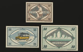 Saksa 10, 25, 50 Pfennig, Unterweissbach 1921