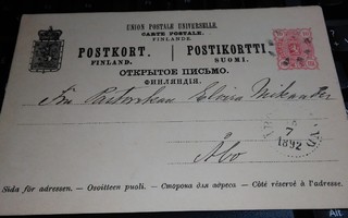 Naantali - Turku Kuvioleima Ehiökortti 1892 PK1000/8