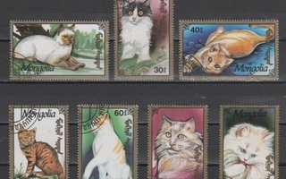(S1734) MONGOLIA, 1991 (Cats). Mi ## 2328-2334. Used