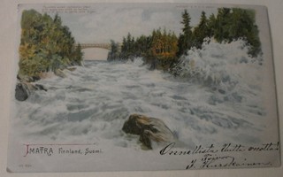 Imatra, koski ja silta, väripiirroskortti, p. 1904
