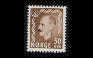 Norja 364 ** Haakon VII 50 öre tumm.oliiv.ruskea (1950)