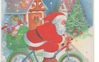 kortti Polkupyörä joulupukki ja muita ajelijoita - erilaisia
