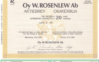 OKK 1986 W.Rosenlew Oy spec pörssi, Pori